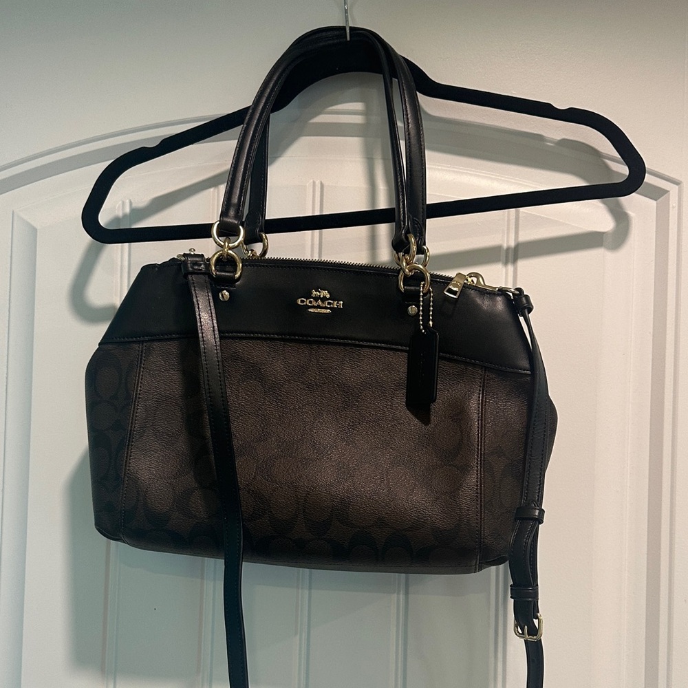 Coach Black and Brown Signature Satchel